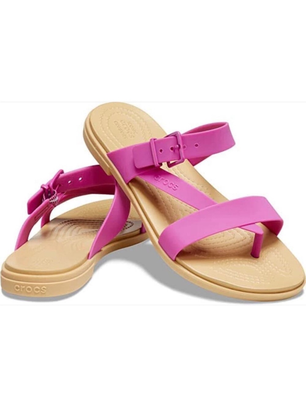 CROCS Womens Tulum Toe Post Sandal NWT Size 8 Hot Pink